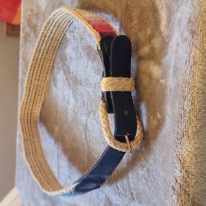 Womens Jute Cowhide Belt Pre-Loved Tan Multi Color Small